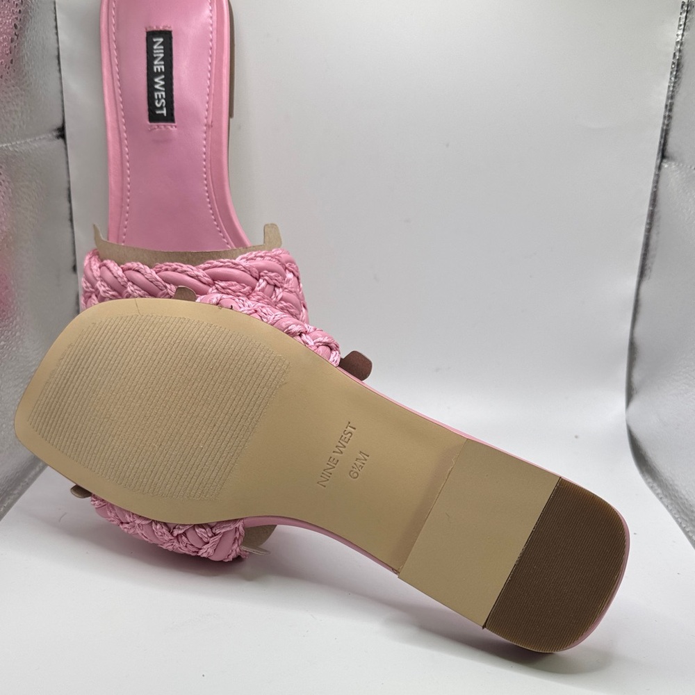 Nine West Medium Pink Shoes NWB SZ 6.5 flat sandals beach pool casual preppy - Picture 7 of 10